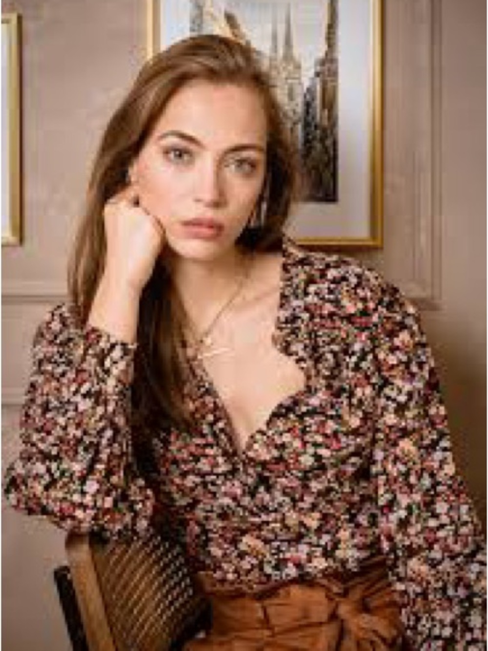 Zara Multicolor Floral Sheer Top